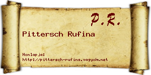 Pittersch Rufina névjegykártya